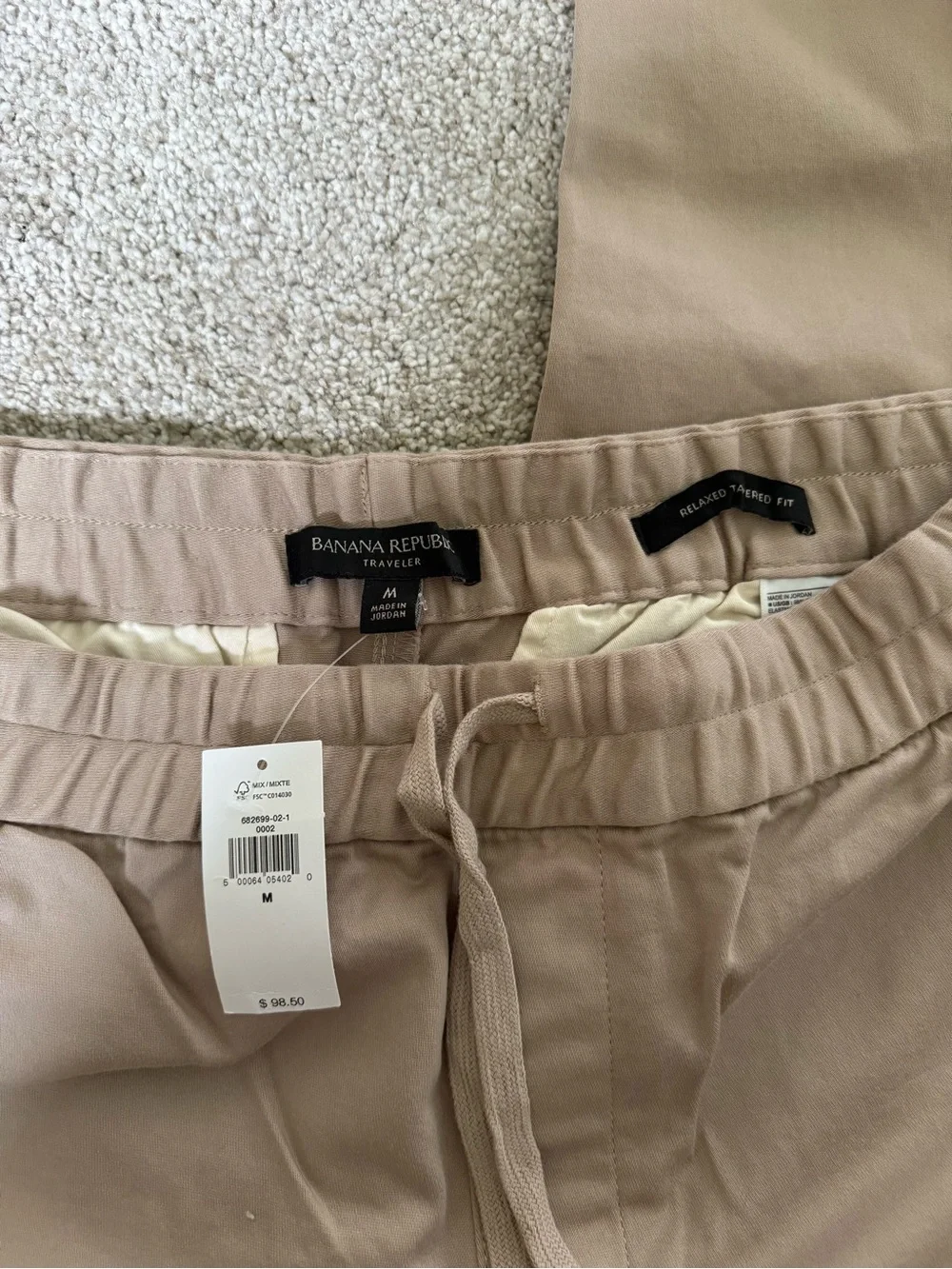 Banana Republic Khaki Drawstring Chinos - Taupe